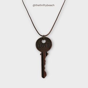 Brown Key Pendant Necklace